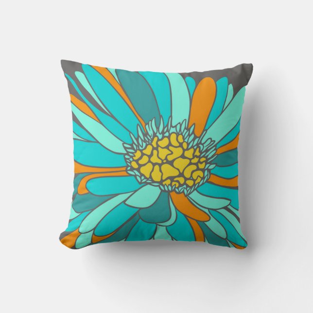 Almofada travesseiro retro da flor (Frente)