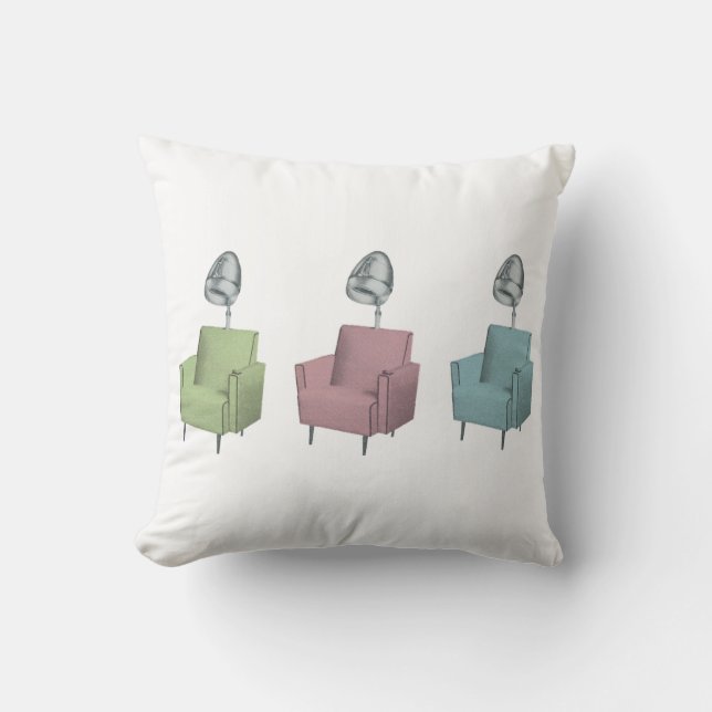 Almofada Travesseiro retro das cadeiras do secador do salão (Frente)