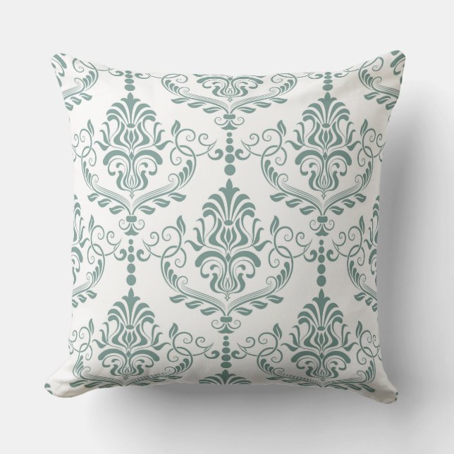 Almofada Travesseiro Reversível Bela Designer Verde Damask (Frente)