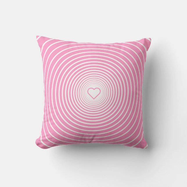 Almofada Travesseiro rosa com risca branca com cores de esc (Frente)
