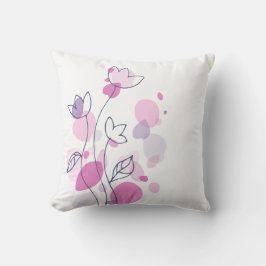 Almofada Travesseiro rosa-marinho branco de pétala de flor