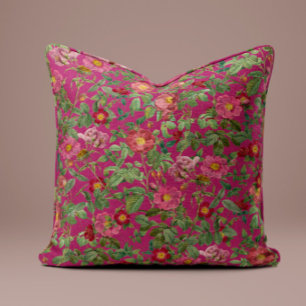 Almofada Travesseiro Rosa Vintage em Fuchsia Ousado