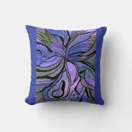 Almofada Travesseiro roxo com design floral abstrato