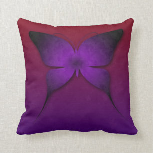 Almofada Travesseiro roxo da borboleta de Ombre