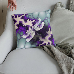 Almofada Travesseiro roxo da libélula