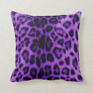 Almofada Travesseiro roxo do impressão do leopardo