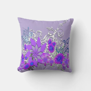Almofada Travesseiro roxo floral de MoJo do americano