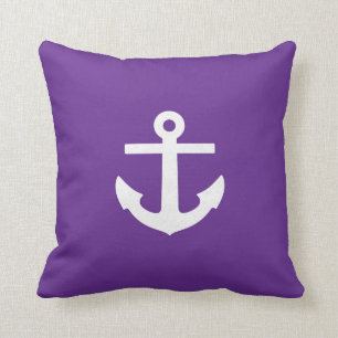Almofada Travesseiro roxo quadrado da âncora