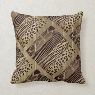 Almofada Travesseiro Rustic Animal Brown, Impresso Zebra S