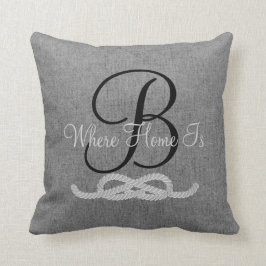 Almofada Travesseiro rústico cinzento personalizado da