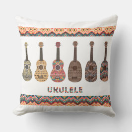 Almofada Travesseiro Seis Padrões de Ukulele