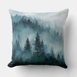 Almofada Travesseiro Serenidade Floresta Azul Mística