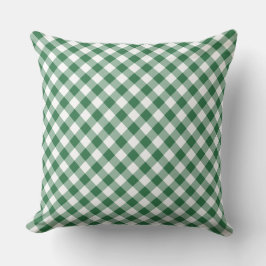 Almofada Travesseiro Shamrock Green e White Check Gingham
