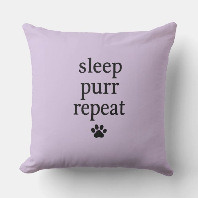 Almofada Travesseiro Sleep Purr Repeat – Decoração Aconcheg (Frente)