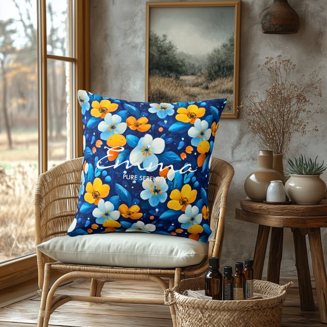 Almofada Travesseiro Spa Floral Personalizado com Nome Pers (Criador carregado)