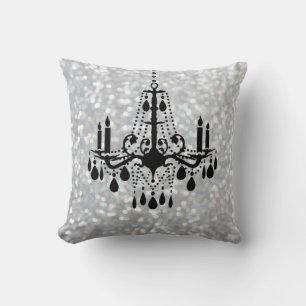Almofada Travesseiro Sparkly Silver Chandelier