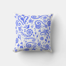 Almofada Travesseiro Springtime em azul e branco
