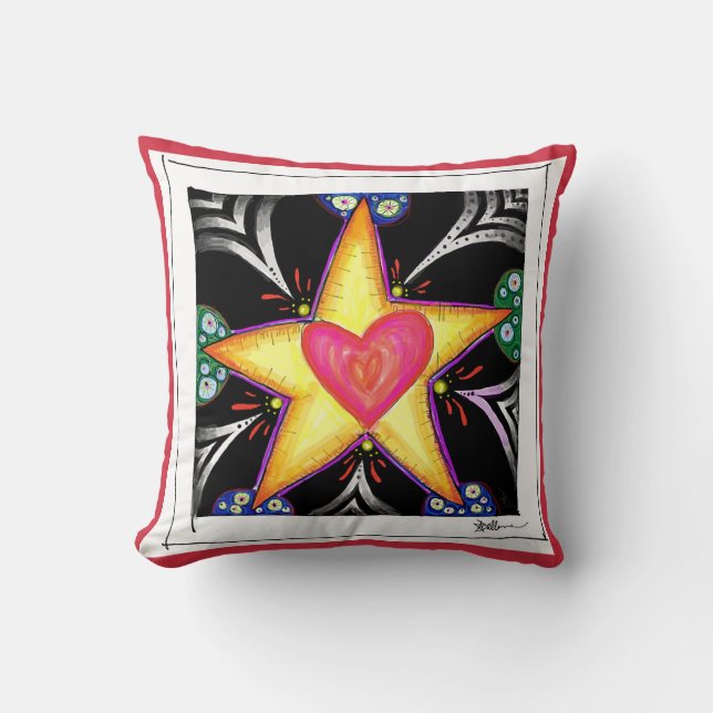Almofada travesseiro 'Star Heart' (Frente)