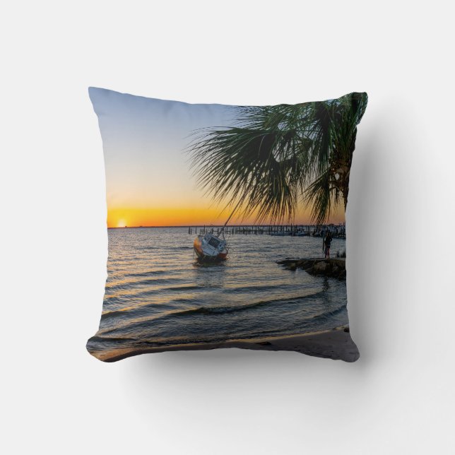 Almofada Travesseiro Sunset da Flórida do Golfo Breeze (Frente)