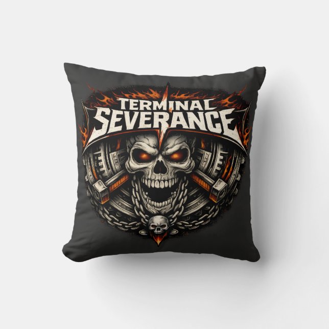 Almofada Travesseiro Terminal Severance Skull (Frente)