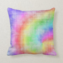 Almofada Travesseiro Tie Dye Arco-Íris