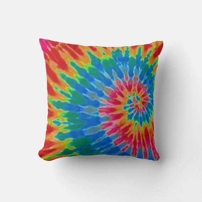 Almofada Travesseiro Tie Dye Vermelho e Azul (Frente)