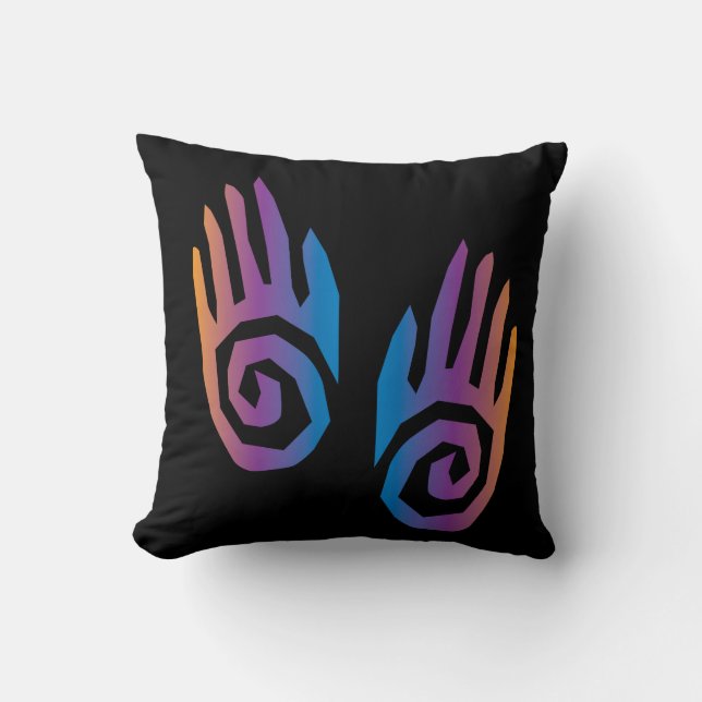Almofada Travesseiro Tribal Art. Tribal Hands Home Decor (Frente)