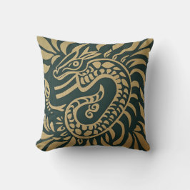 Almofada Travesseiro Tribal Dragon Dourado