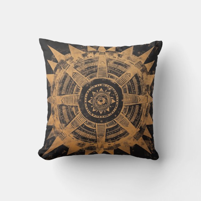 Almofada Travesseiro Tribal Sunburst Mandala (Frente)