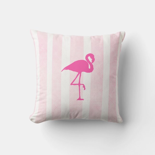 Almofada Travesseiro tropical do Flamingo, rosa e azul (Frente)