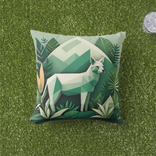 Almofada Travesseiro Tropical Moderno - Geométrico de Poli  (Grama)