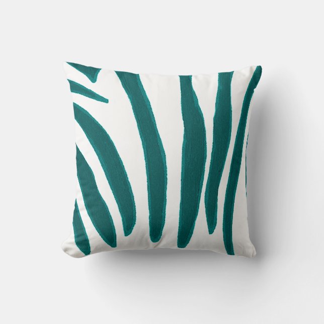 Almofada Travesseiro Turquesa Zebra Stripe (Frente)
