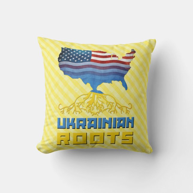 Almofada Travesseiro ucraniano ucraniano americano (Frente)