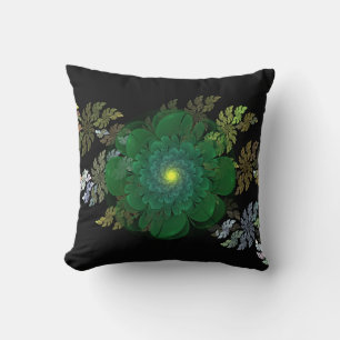 Almofada Travesseiro verde da flor do Fractal