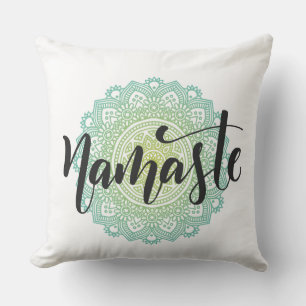 Almofada Travesseiro verde de Namaste da mandala