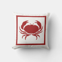 travesseiro vermelho CRAB para fora ou para dentro