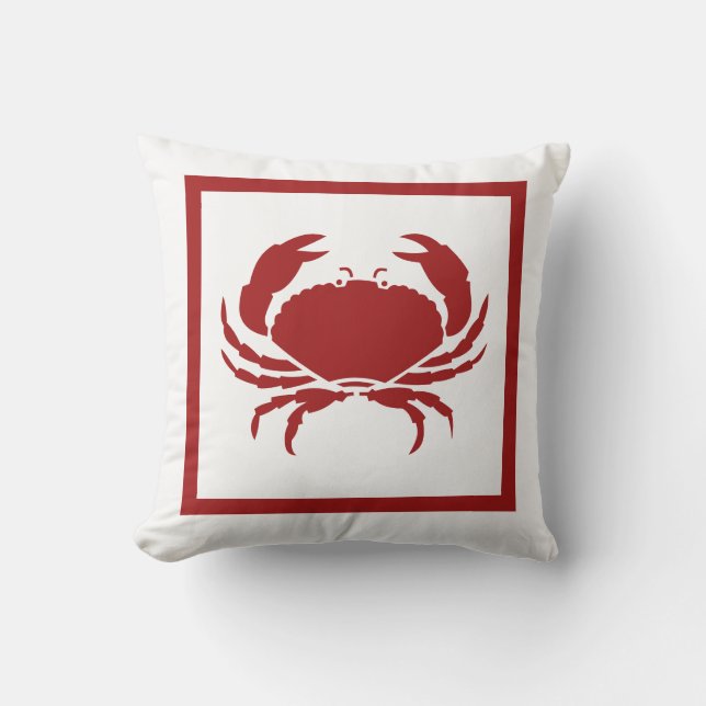 Almofada travesseiro vermelho CRAB para fora ou para dentro (Frente)