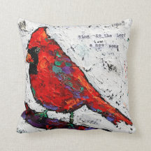 Travesseiro vermelho do pássaro