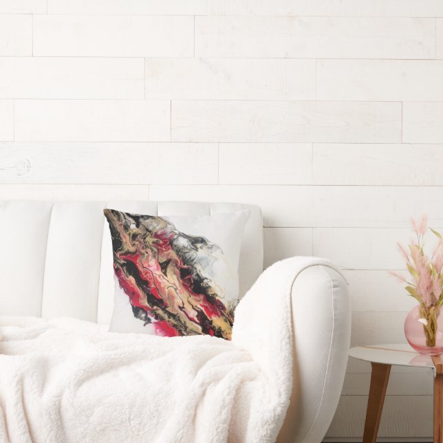 Almofada Travesseiro Vermelho Dourado preto (Sofá)