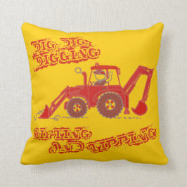 Almofada Travesseiro vermelho e amarelo do escavador do