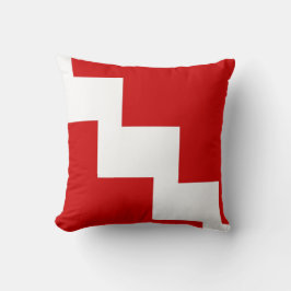 Almofada Travesseiro vermelho e branco de Chevron do lance