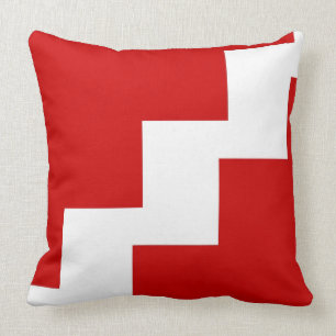 Almofada Travesseiro vermelho e branco de Chevron do lance