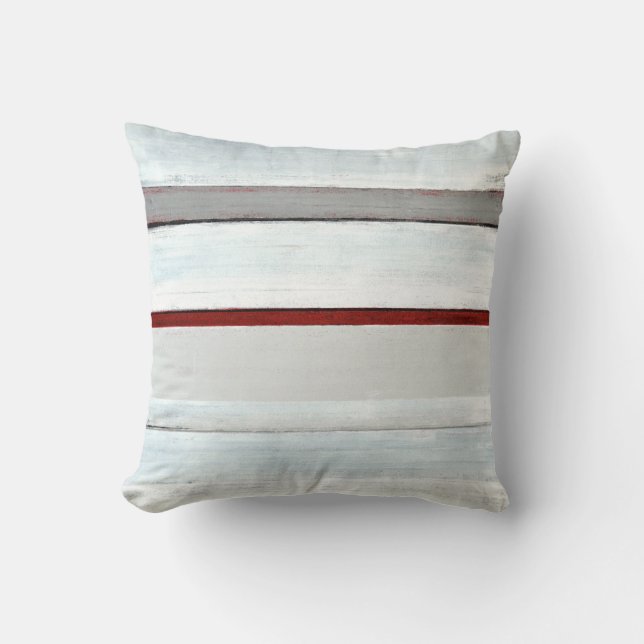 Almofada Travesseiro vermelho e preto "empilhado" da arte (Frente)