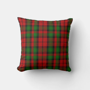 Almofada Travesseiro vermelho e verde da xadrez de Tartan