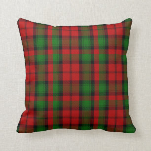 Almofada Travesseiro vermelho e verde da xadrez de Tartan