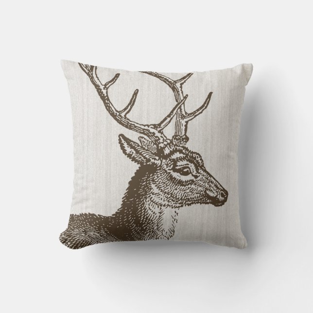 Almofada travesseiro Vintage Deer Stag (Frente)