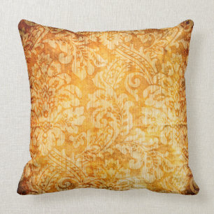 Almofada Travesseiro Vintage Dourado Arabesques
