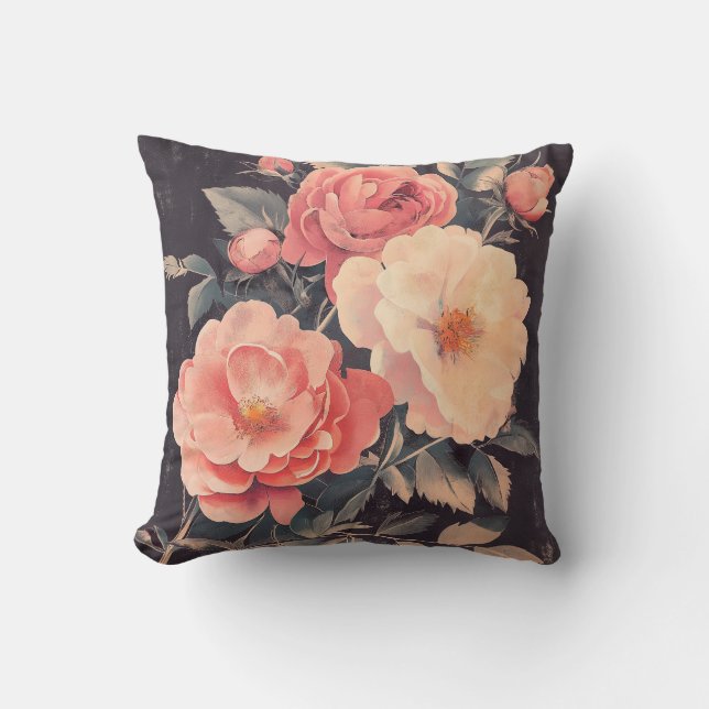 Almofada Travesseiro Vintage Rose Bouquet (Frente)