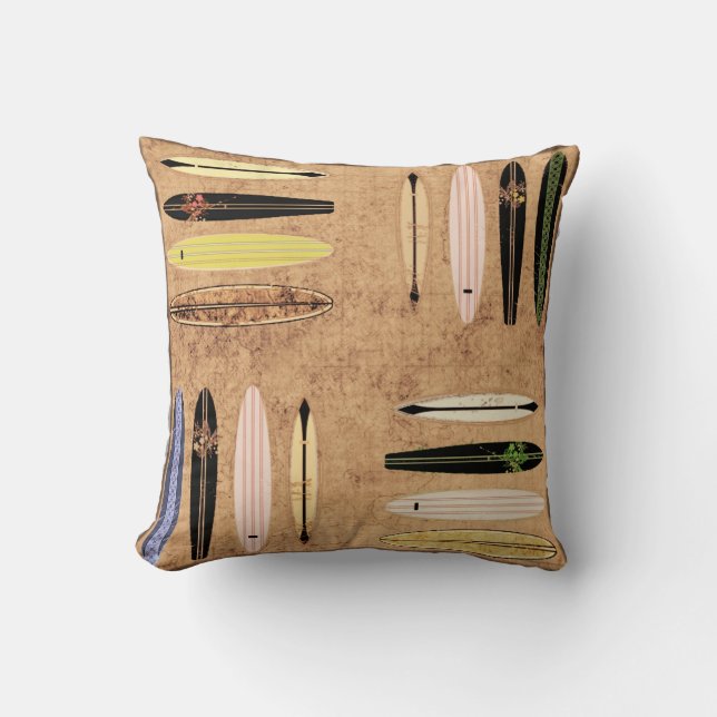 Almofada Travesseiro Vintage Surfboard (Frente)