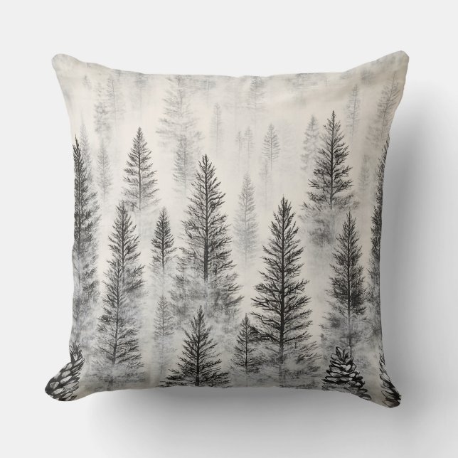 Almofada Travesseiro Wonderland de inverno com Pincel Suave (Frente)